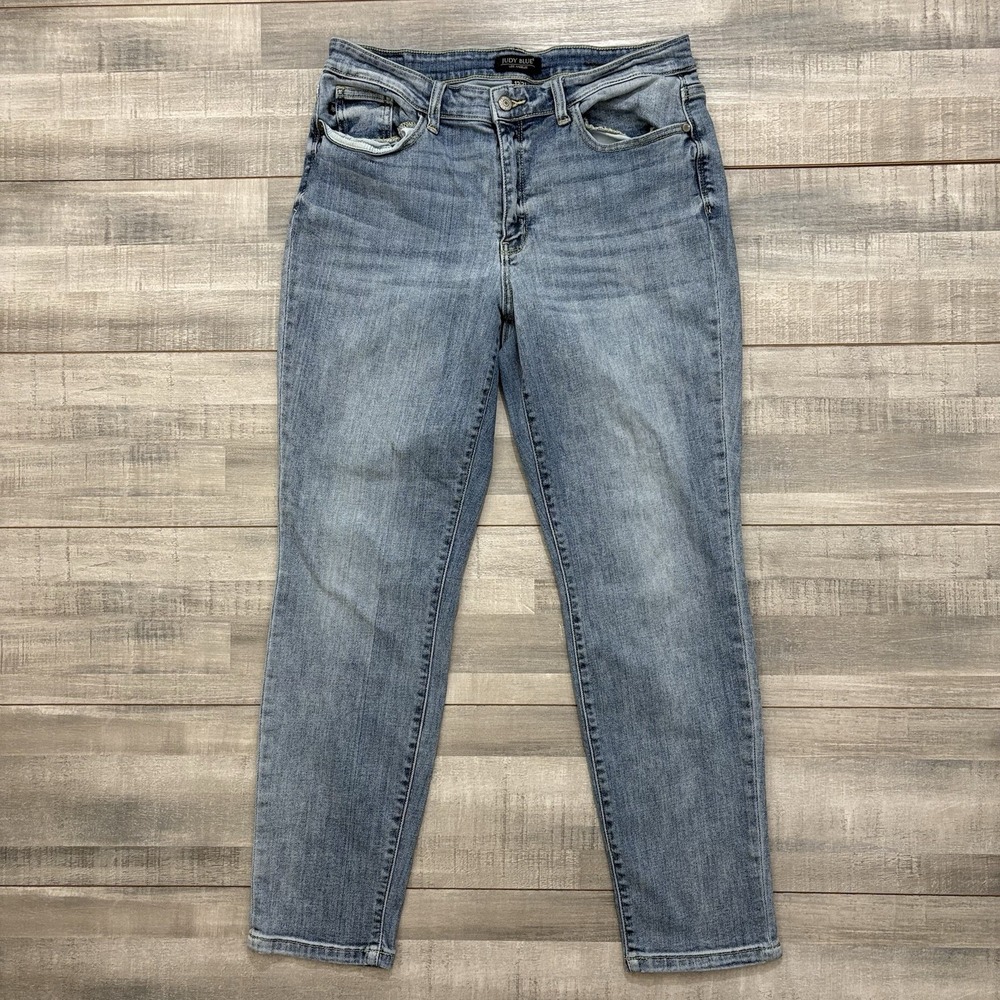 Judy Blue Boyfriend Fit Jeans Medium Wash Medium Rise Stretch Denim 13/31 Women